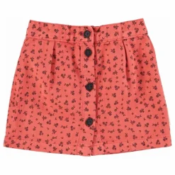 Piupiuchick Jupe Boutons Fleurie | Corail New