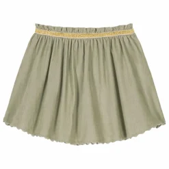 Louise Misha Jupe Cephée Velours Fin | Vert amande Discount