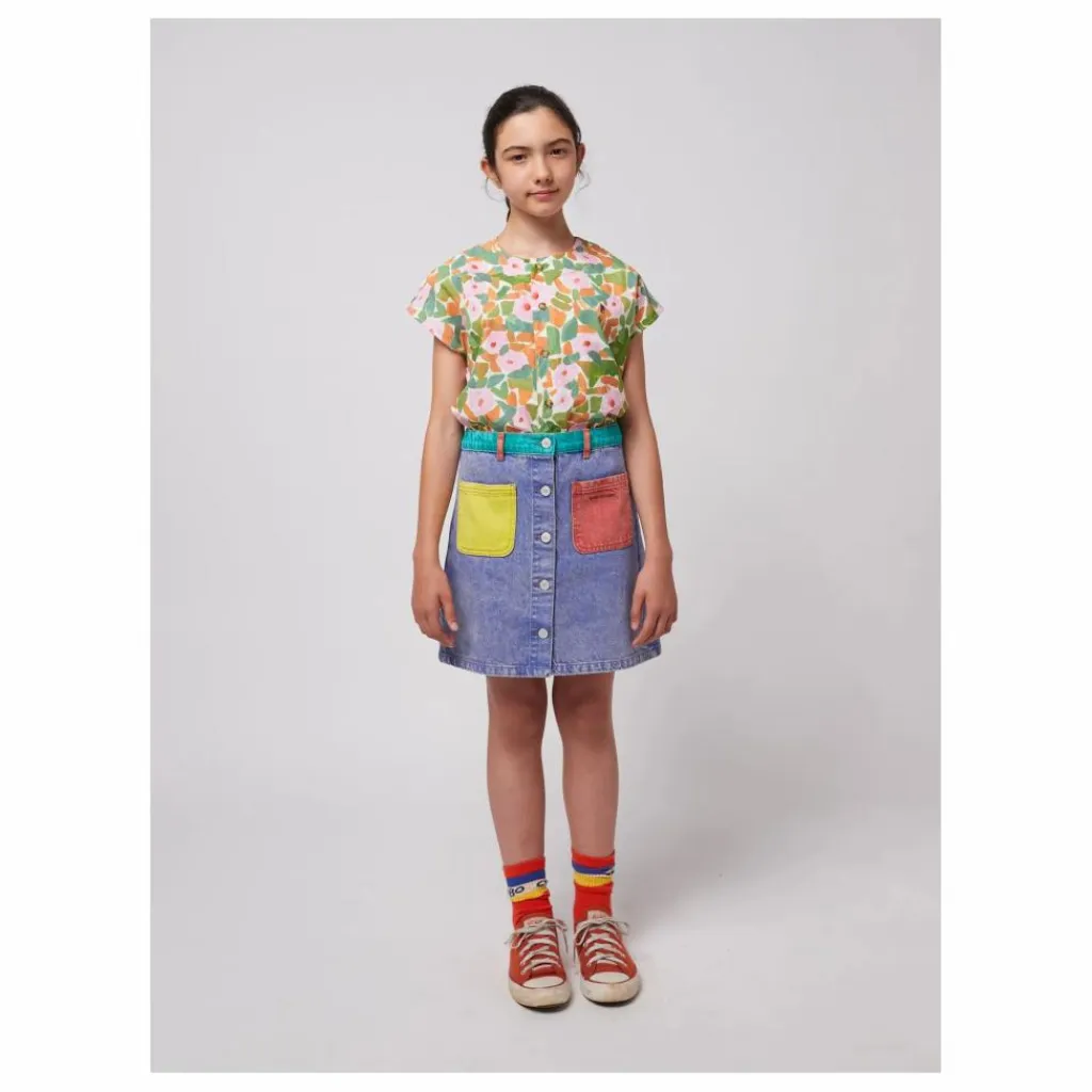Bobo Choses Jupe Colorblock Coton Bio | Bleu Best