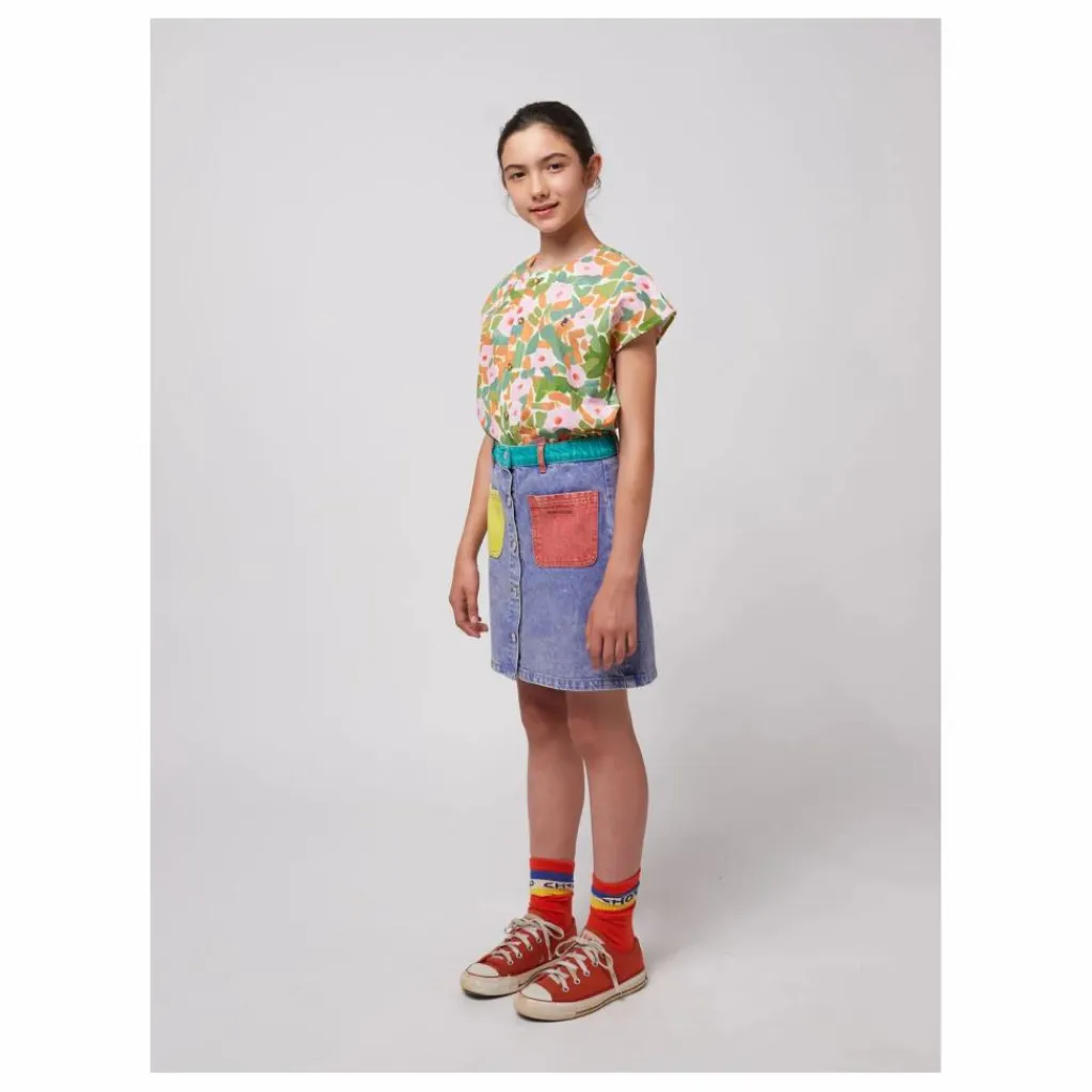 Bobo Choses Jupe Colorblock Coton Bio | Bleu Best