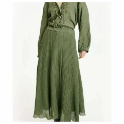 New Momoni Jupe Corral Gaufrée | Vert