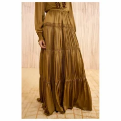 New Ulla Johnson Jupe Gaelle Soie | Bronze