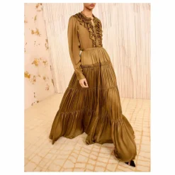 New Ulla Johnson Jupe Gaelle Soie | Bronze