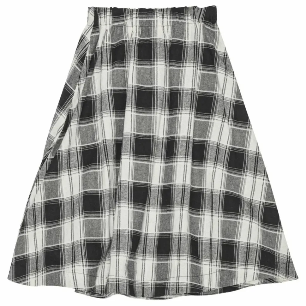 Online brunobruno nation Jupe Mi Longue Gertrud Carreaux Coton Bio | Noir