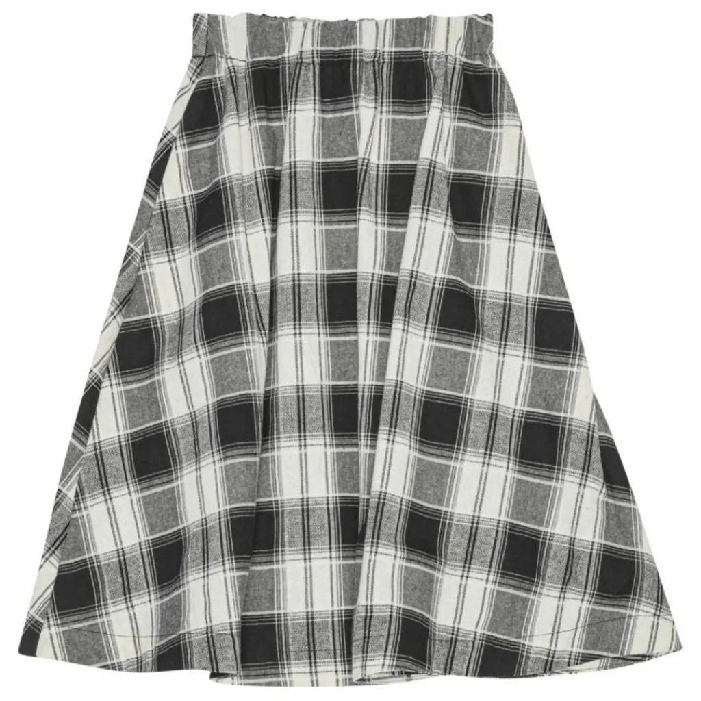 Online brunobruno nation Jupe Mi Longue Gertrud Carreaux Coton Bio | Noir