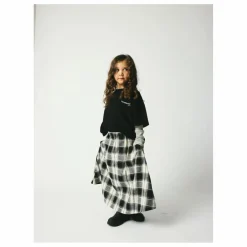 Online brunobruno nation Jupe Mi Longue Gertrud Carreaux Coton Bio | Noir