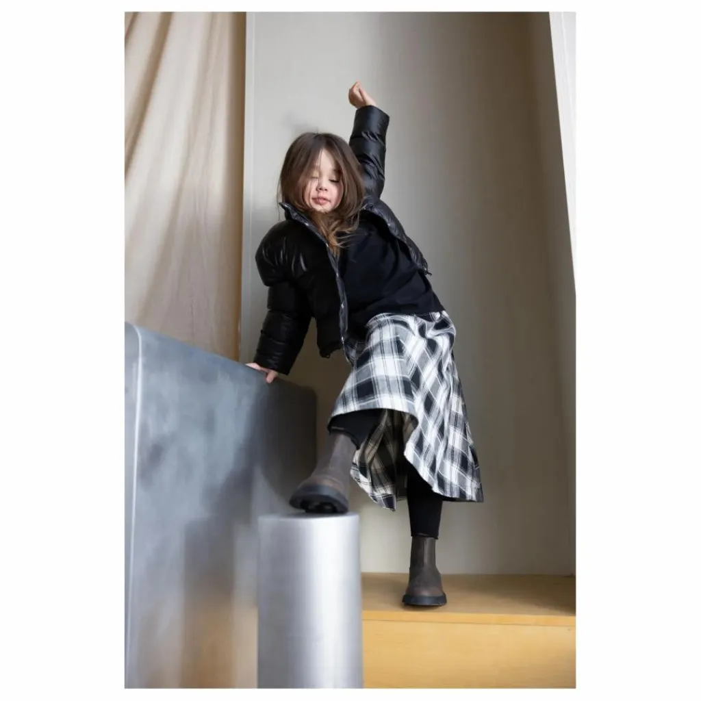 Online brunobruno nation Jupe Mi Longue Gertrud Carreaux Coton Bio | Noir