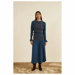 Online Maria de la Orden Jupe Owl Knit | Bleu marine