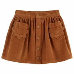 Best Emile et Ida Jupe Poches Fleurs Velours Côtelé | Caramel