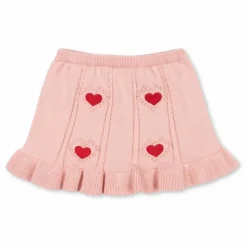 Konges Sløjd Jupe Soleil Coeurs Maille Coton Bio | Rose pâle Sale