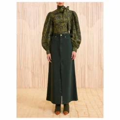 Ulla Johnson Jupe The Anais Denim | Vert foncé Hot