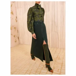 Ulla Johnson Jupe The Anais Denim | Vert foncé Hot