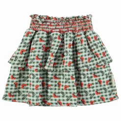 Piupiuchick Jupe Volants Carreaux Fleurs | Vert Best