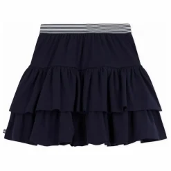 Sale Petit Bateau Jupe Volants Coton Bio | Bleu marine