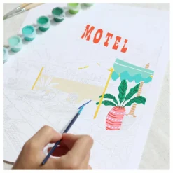 Outlet La Petite Épicerie Kit de peinture au numéro - The Motel Pool Multicolore