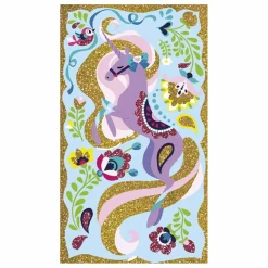 Janod Loisirs Créatifs|Kit pour dessins pailletés Licornes - x Hachette