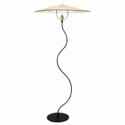 Sale Honoré Lampadaire Kaa en métal et raphia | Noir