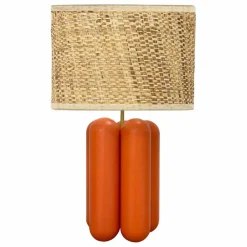 Sale Cosin Lampe à poser abat-jour en raphia Charlotte | Corail