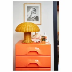 Hot HKliving Lampe à poser en osier | Jaune moutarde