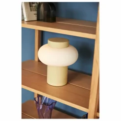 Hübsch Lampe à poser en verre et métal | Jaune pâle Outlet