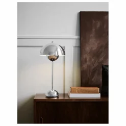 Clearance & Tradition Lampe à poser Flowerpot VP3, Verner Panton, 1969 | Chromé