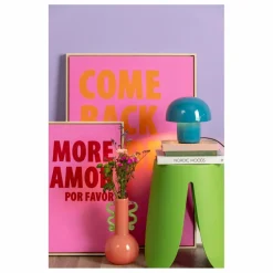 New Present Time Lampe à poser Mini Fat Mushroom | Bleu électrique