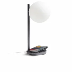 Lexon Lampe de bureau LED et support de chargement Bubble | Gris métal Clearance