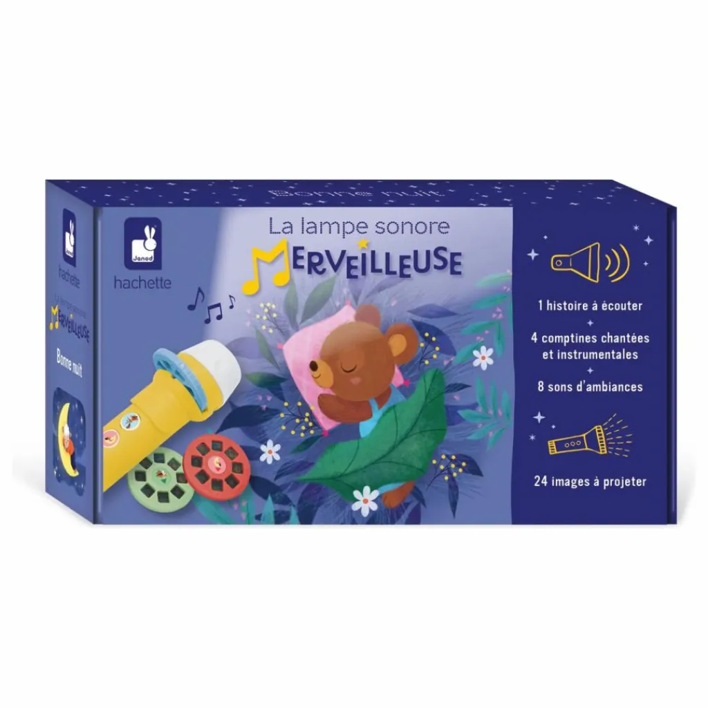 Janod Lampe sonore merveilleuse - Bonne nuit Jaune