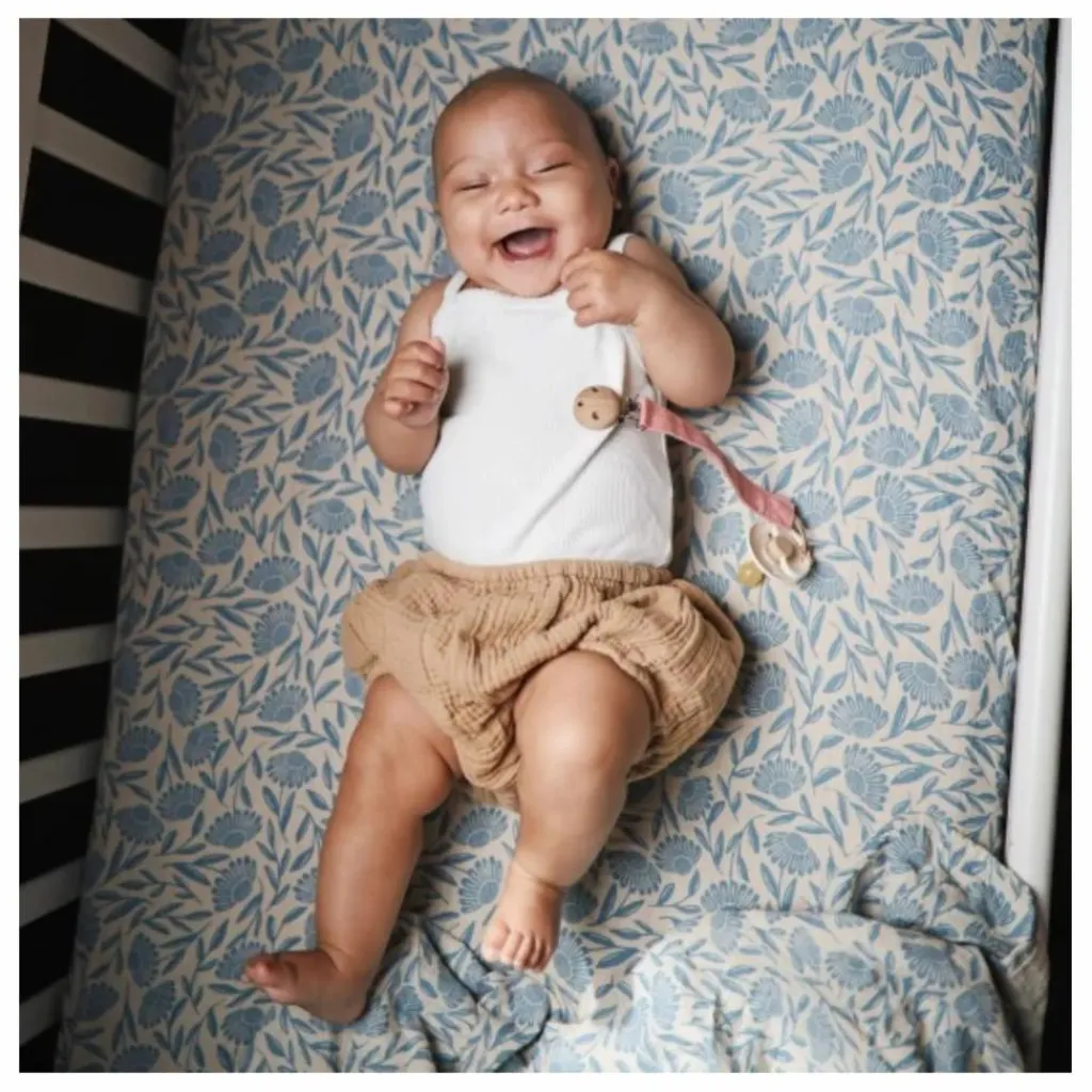 Mushie Gigoteuses, Tours De Lit|Gigoteuses, Emmaillotage|Lange d'emmaillotage Blue Flowers |