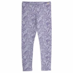 Mini Rodini Legging Léopard Coton Bio | Mauve