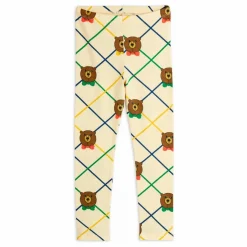 Mini Rodini Legging Ours Carreaux Coton Bio | Ecru Sale