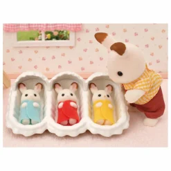 Sylvanian Families Maisons De Poupées|Les triplés lapin chocolat et accessoires de puériculture