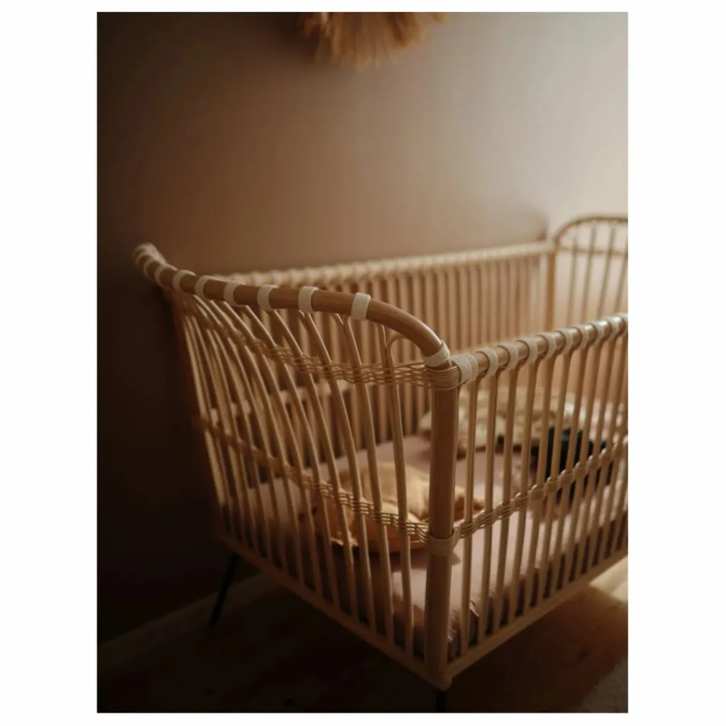Bermbach Handcrafted Lits À Barreaux|Lits Bébé|Lit bébé Frederick en rotin - Liens coton