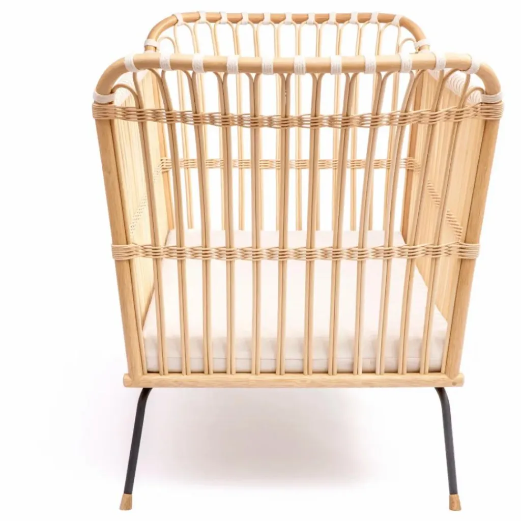 Bermbach Handcrafted Lits À Barreaux|Lits Bébé|Lit bébé Frederick en rotin - Liens coton