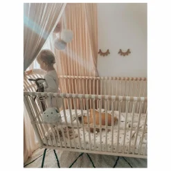 Bermbach Handcrafted Lit bébé Frederick en rotin - Liens cuir