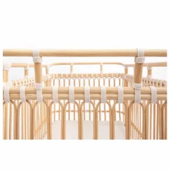 Bermbach Handcrafted Lit bébé Paul en rotin - Liens coton Naturel Discount