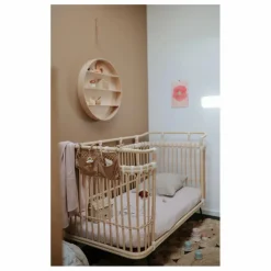 Bermbach Handcrafted Lit bébé Paul en rotin - Liens coton Naturel Discount