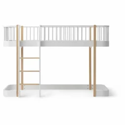 Best Oliver Furniture Lit mezzanine mi-haut Wood Original 90x200 cm | Chêne