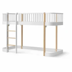 Best Oliver Furniture Lit mezzanine mi-haut Wood Original 90x200 cm | Chêne