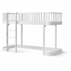 Oliver Furniture Lit mezzanine mi-haut Wood Original 90x200 cm | Blanc