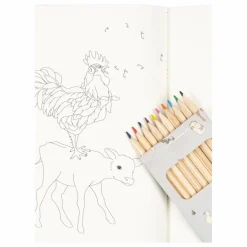 Konges Sløjd Livre de coloriage et crayons de couleurs Farm |