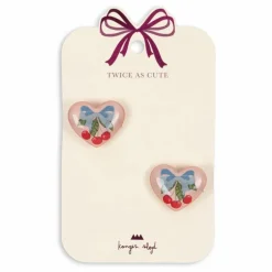 Konges Sløjd Lot 2 Barrettes Cœurs | Rose Best