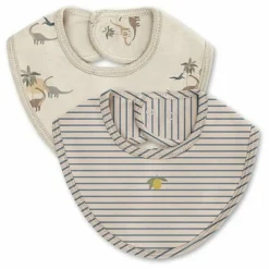 Konges Sløjd Lot 2 Bavoirs Dinosaures | Beige Hot