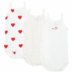 Petit Bateau Lot 3 Bodies à Bretelles Coton Bio | Ecru Sale