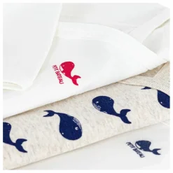 Petit Bateau Lot 3 Bodies Croisés Baleines Coton Bio | Blanc Best
