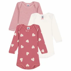 Sale Petit Bateau Lot 3 Bodies Cœur | Rose