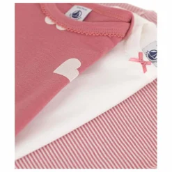 Sale Petit Bateau Lot 3 Bodies Cœur | Rose