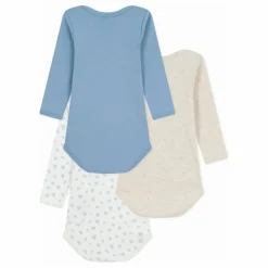 Petit Bateau Lot 3 Bodies Cœurs Coton Bio |
