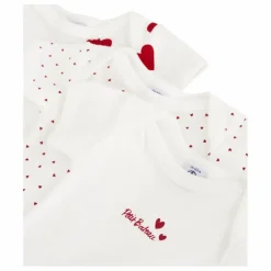 Petit Bateau Lot 3 Bodies Cœurs Coton Bio |