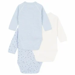 Petit Bateau Bodies, Combinaisons|Pyjamas Et Bodies|Lot 3 Bodies Etoiles Coton Bio |